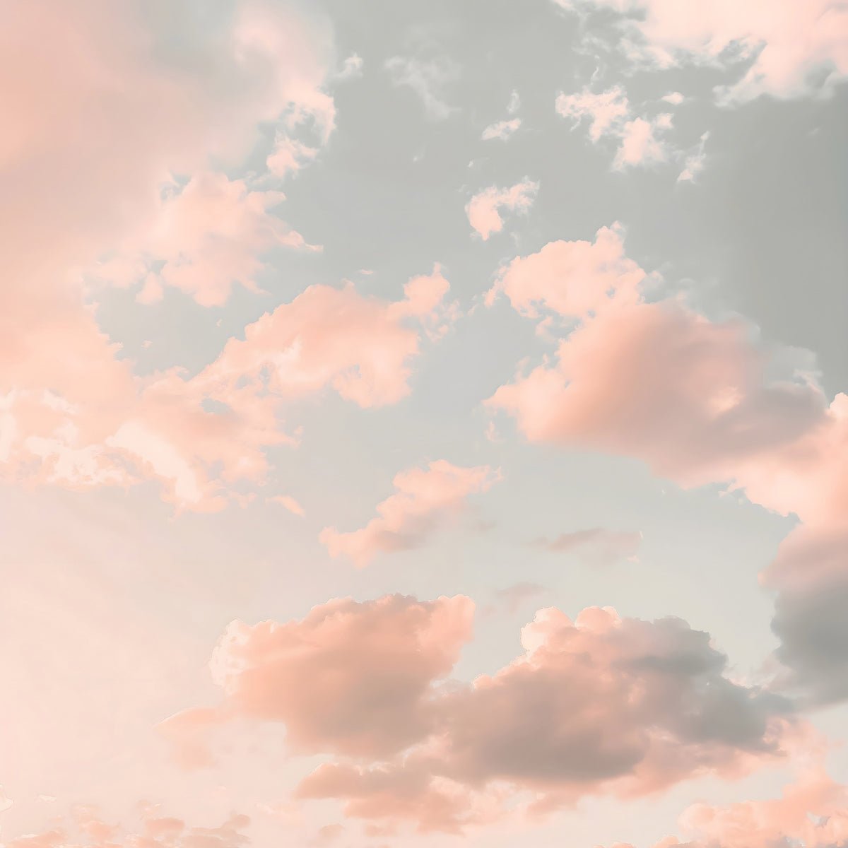 Peach Pastel Sky Dreamy Cloudscape Wall Mural in your room — zoomed