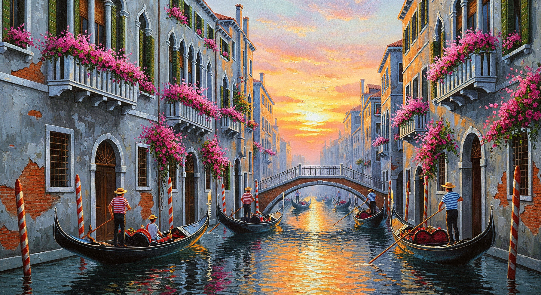 Canal Grande Sunrise Wall Mural in your room — zoomed