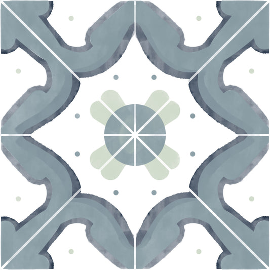Classic Blue Kitchen Tiles Wallpaper⁠