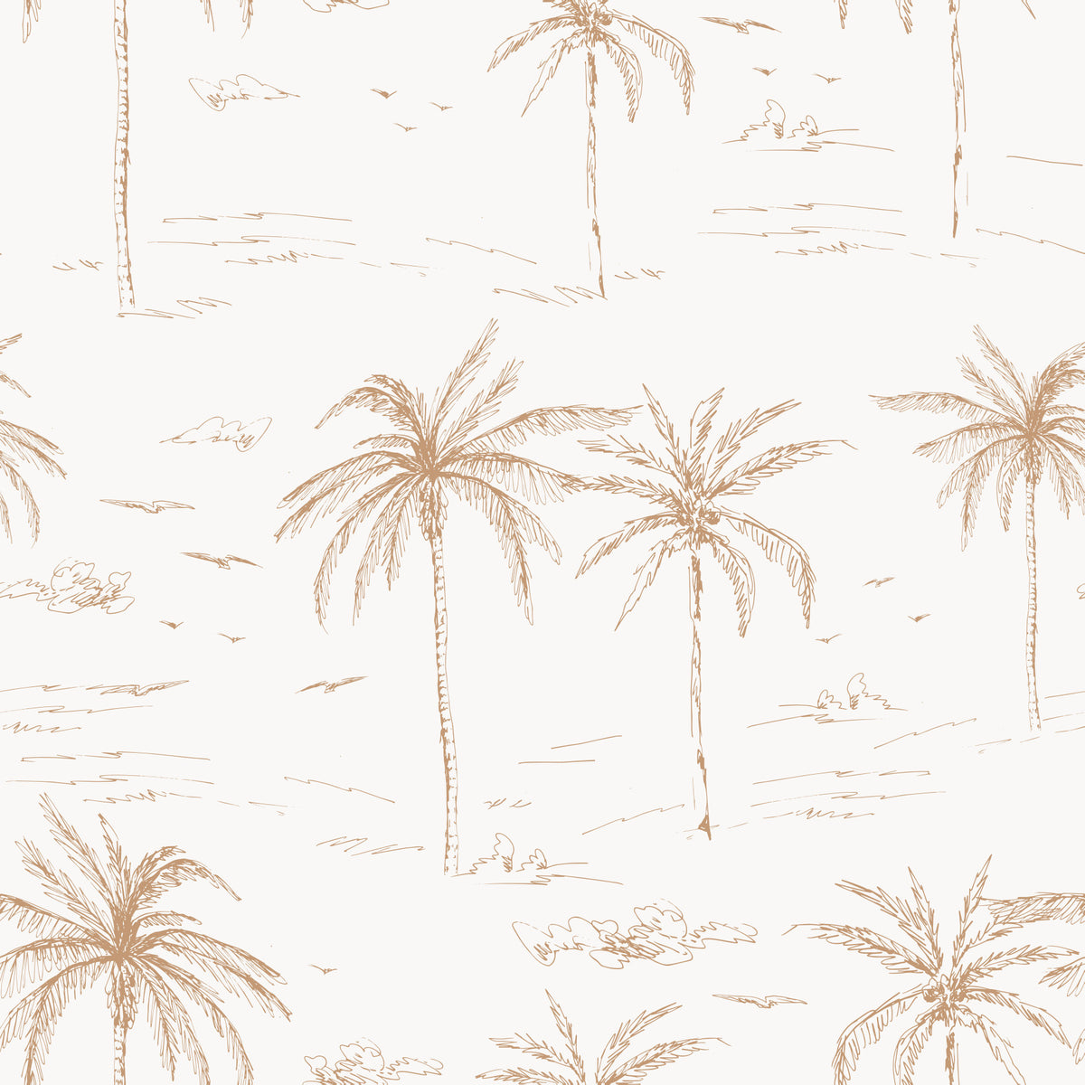 Sketched Palms Wallpaper⁠ in your room — zoomed