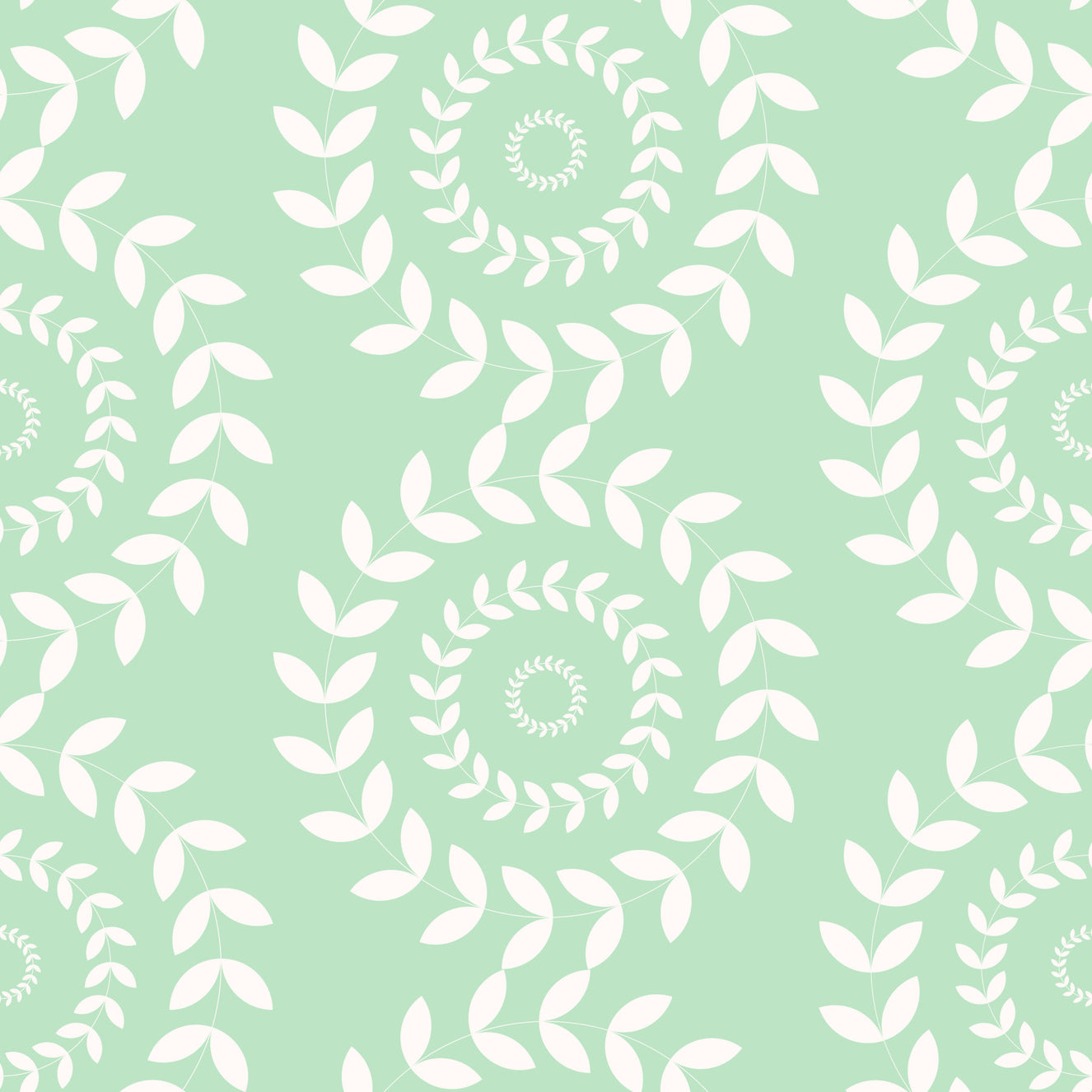 Subtle Geometric Botanical Ornament Wallpaper⁠