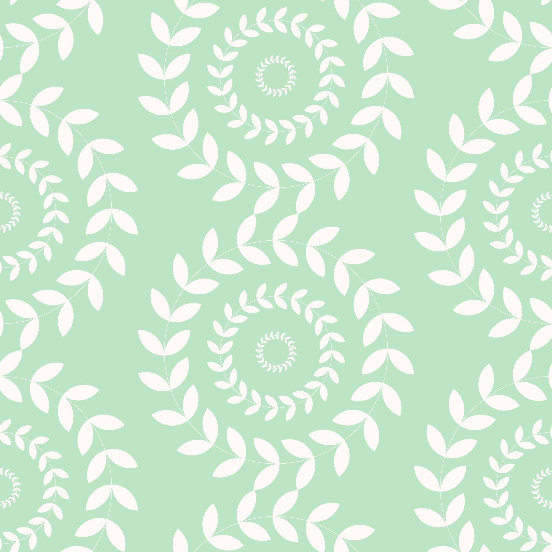 Subtle Geometric Botanical Ornament Wallpaper⁠