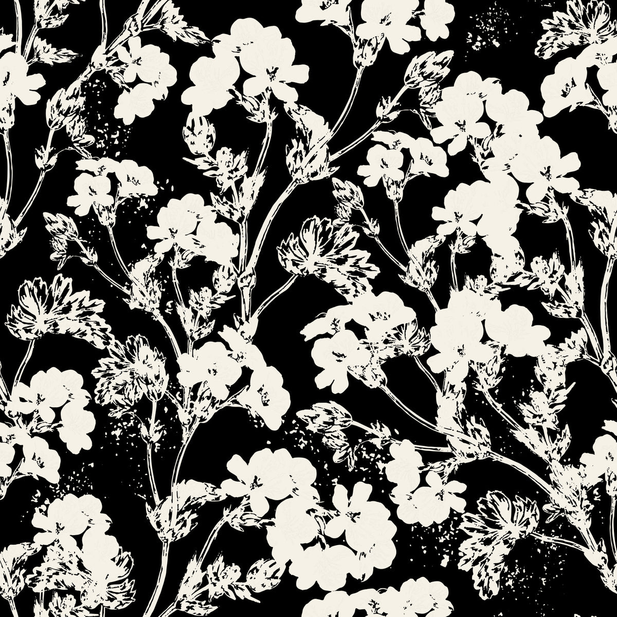 White Plants Wallpaper⁠ in your room — zoomed