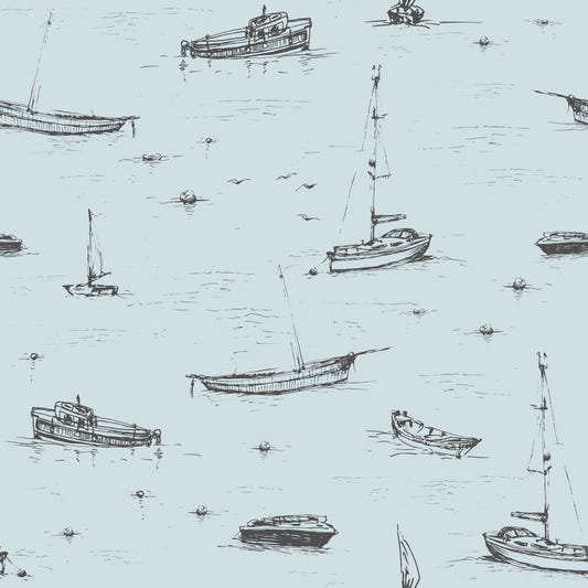 Sketched Boats Wallpaper⁠
