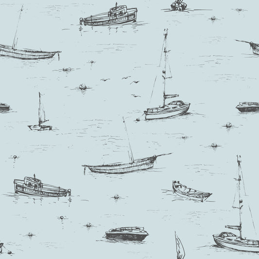 Sketched Boats Wallpaper⁠