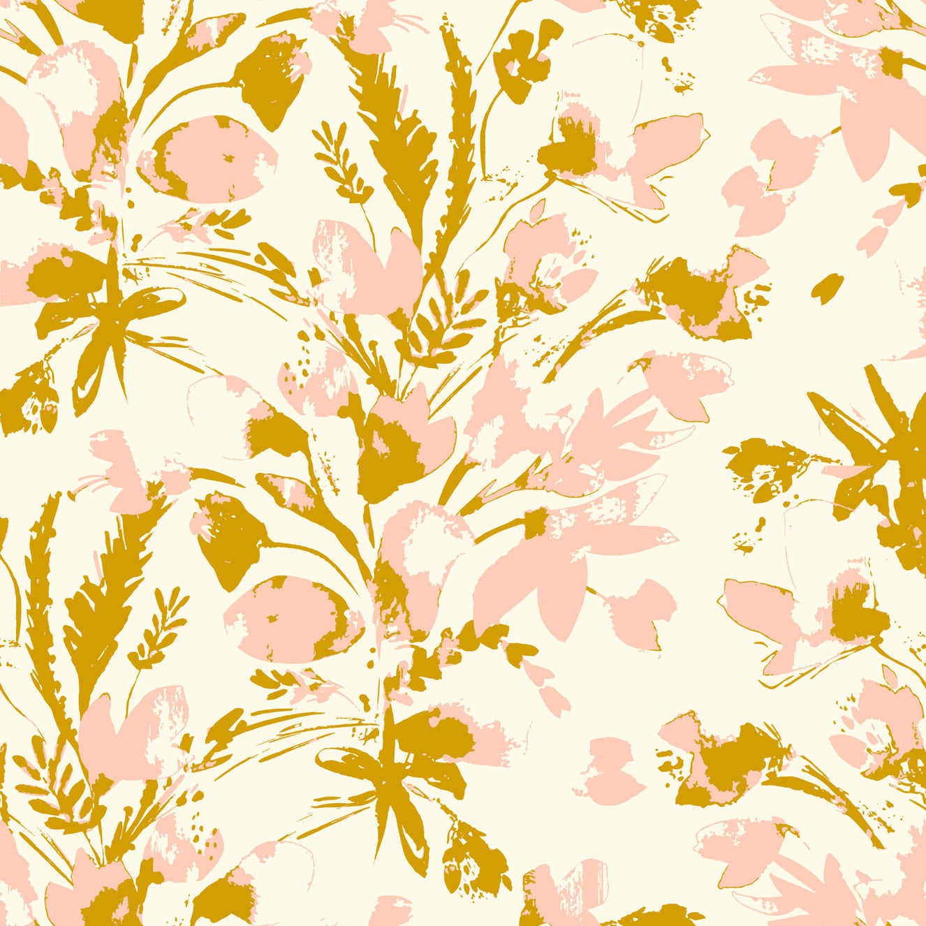 Hand Painted Summer Floral Wallpaper⁠