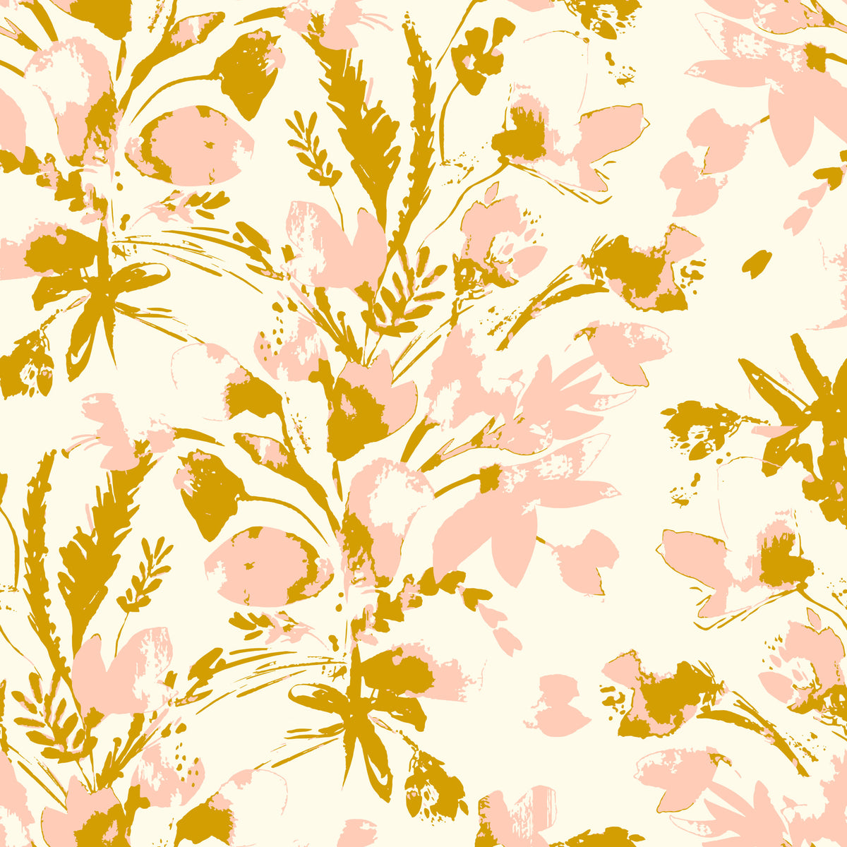 Hand Painted Summer Floral Wallpaper⁠ in your room — zoomed