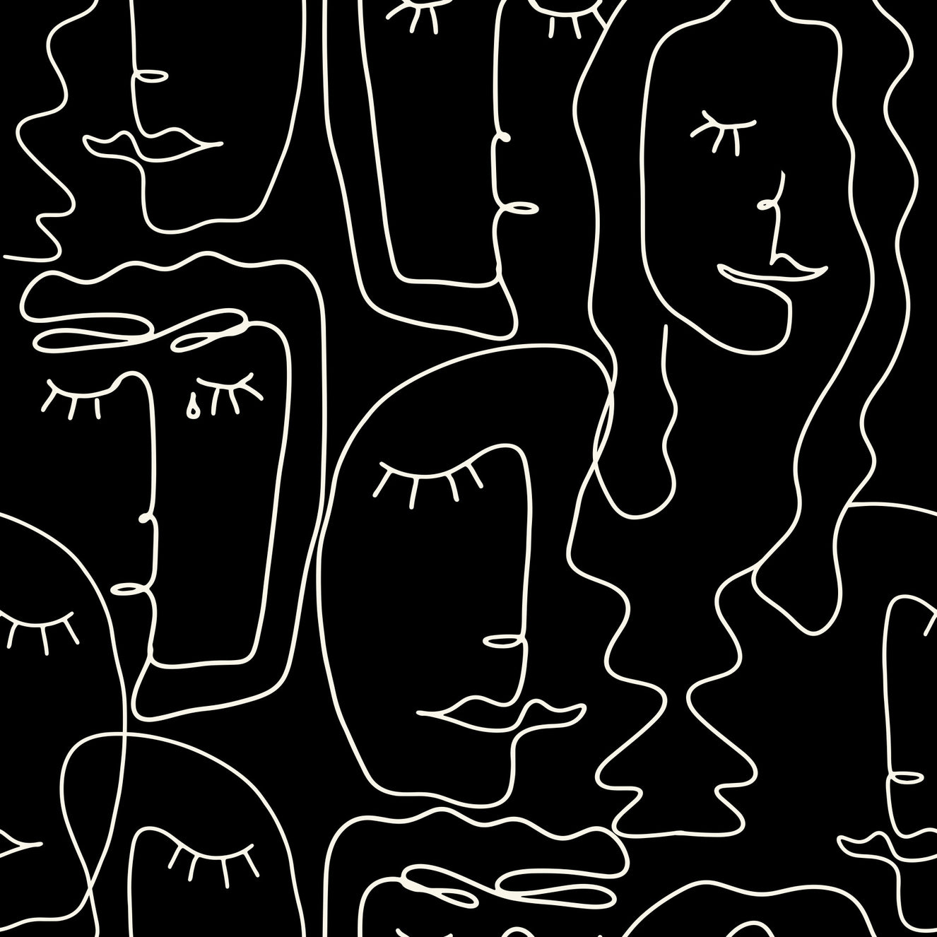 Outline Faces Wallpaper⁠