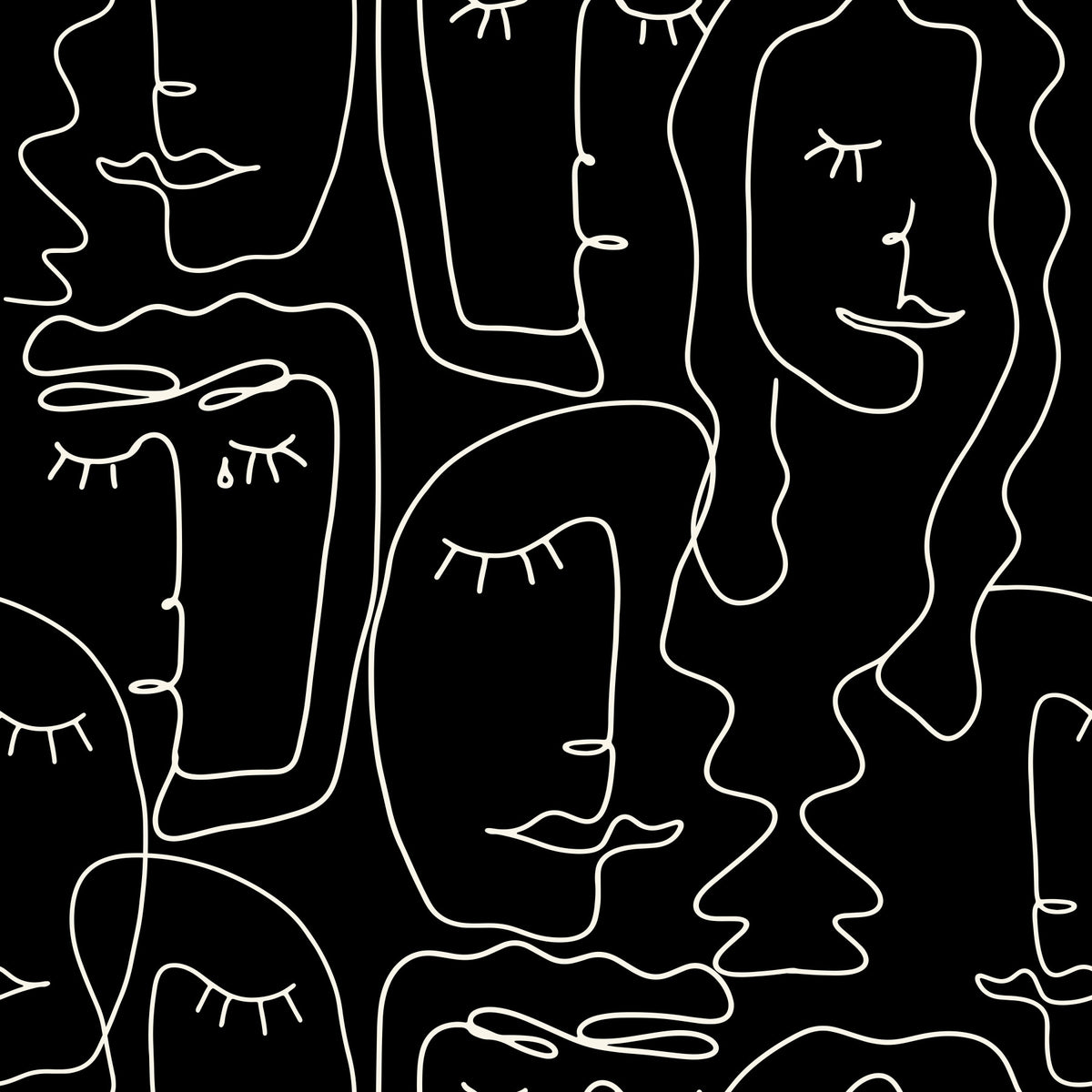 Outline Faces Wallpaper⁠