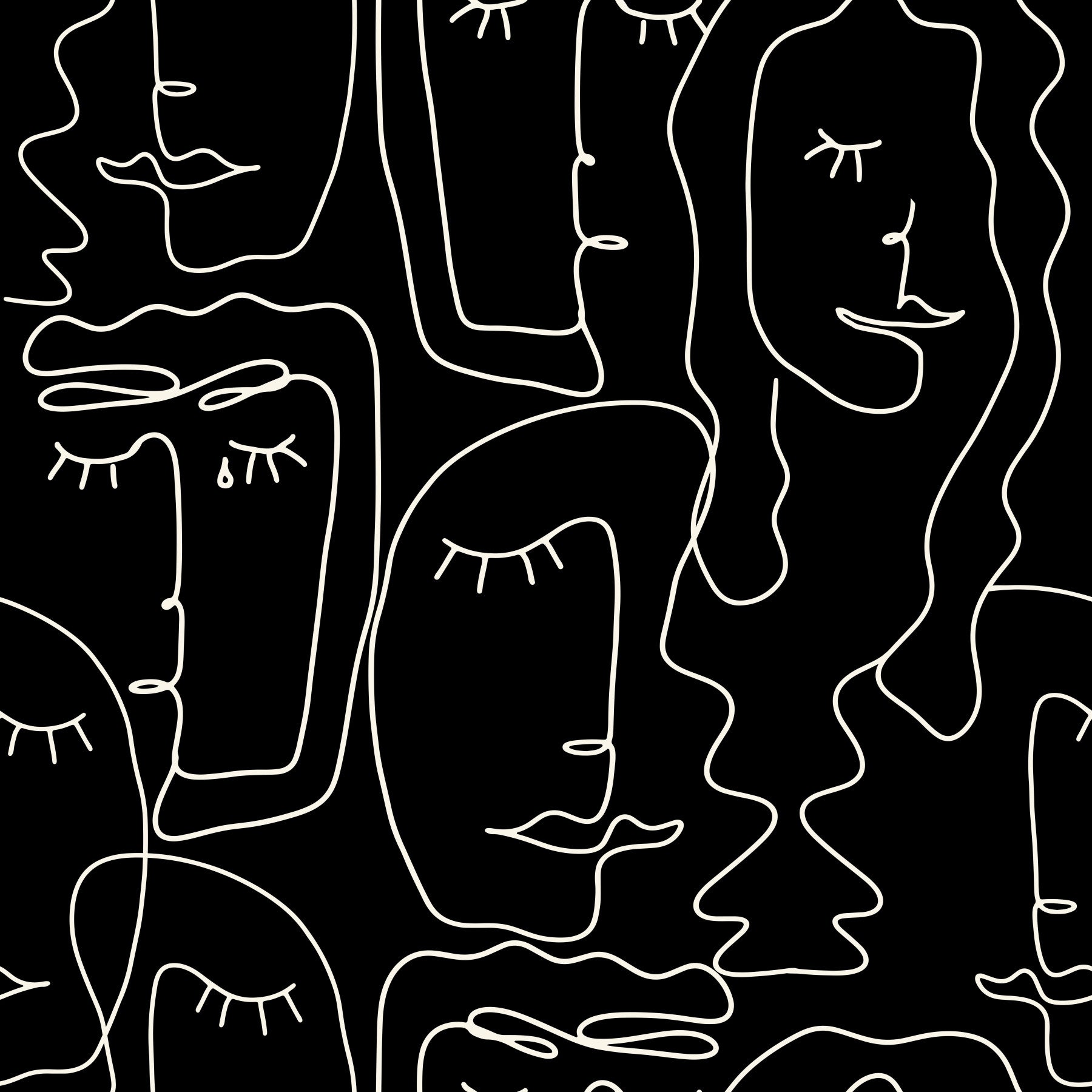 Outline Faces Wallpaper⁠