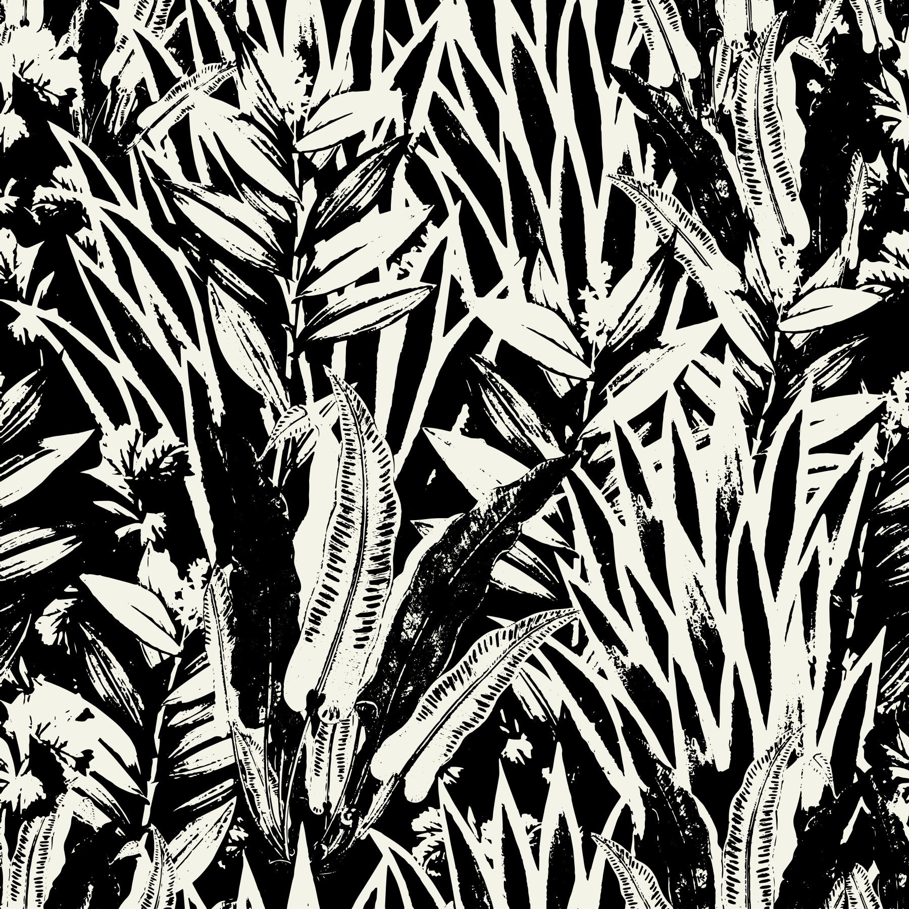 Monochrome Leaves Wallpaper⁠