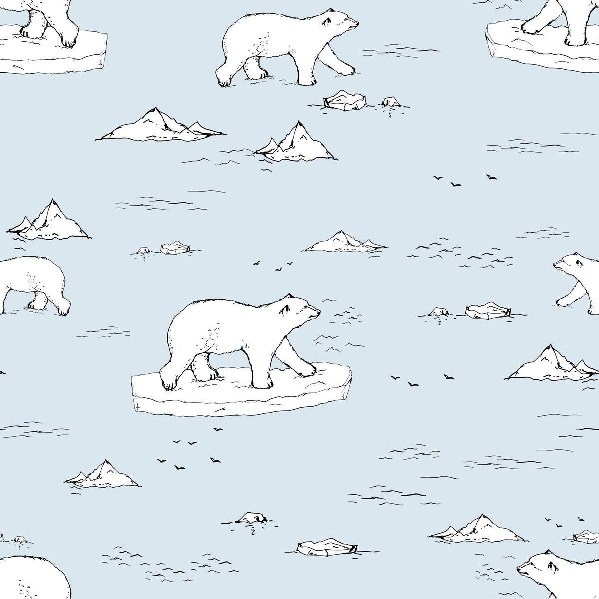 Hand-drawn Polar Bears Wallpaper⁠ in your room — zoomed