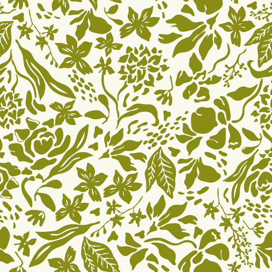 Green Flower Shapes Wallpaper⁠