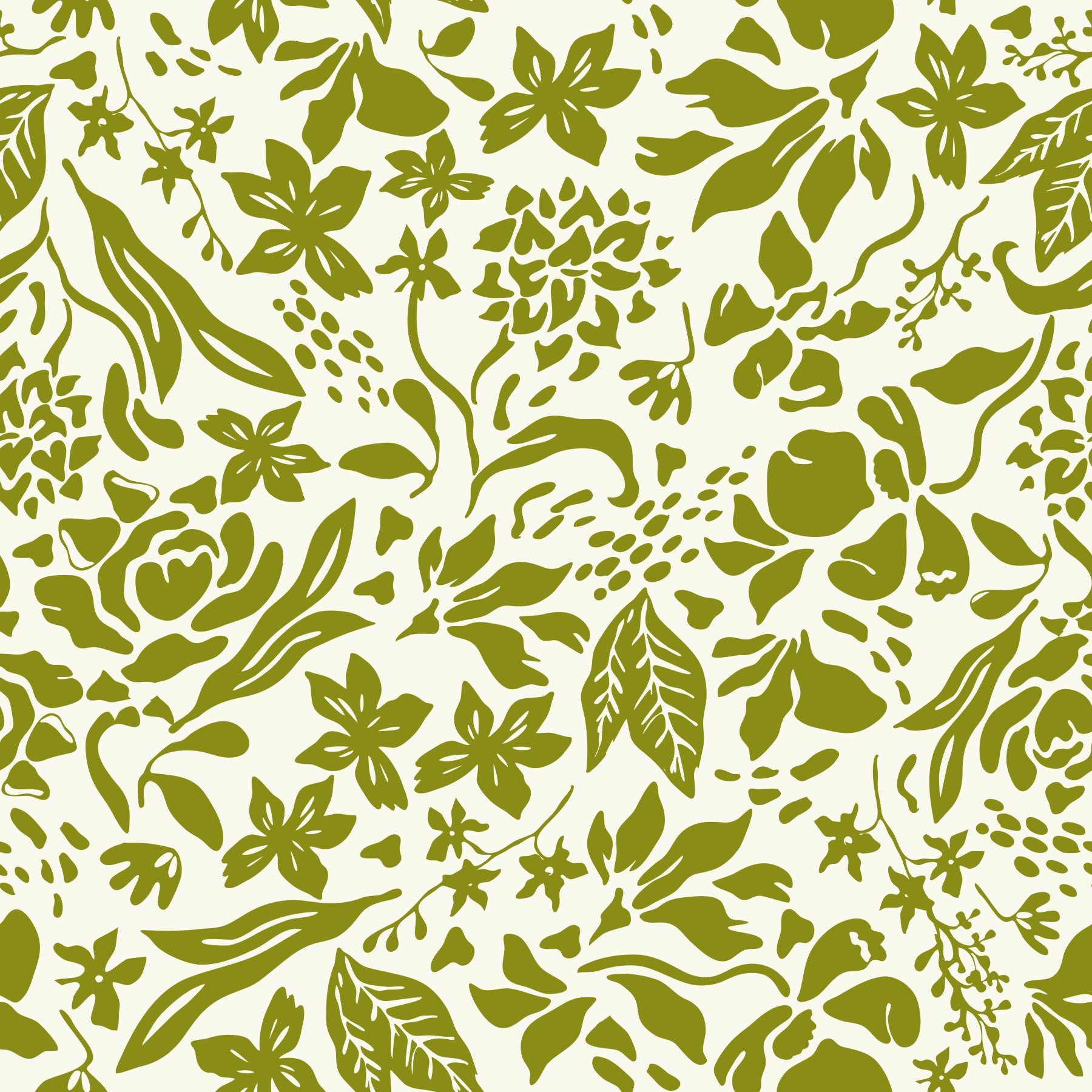 Green Flower Shapes Wallpaper⁠