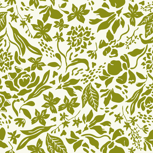 Green Flower Shapes Wallpaper⁠