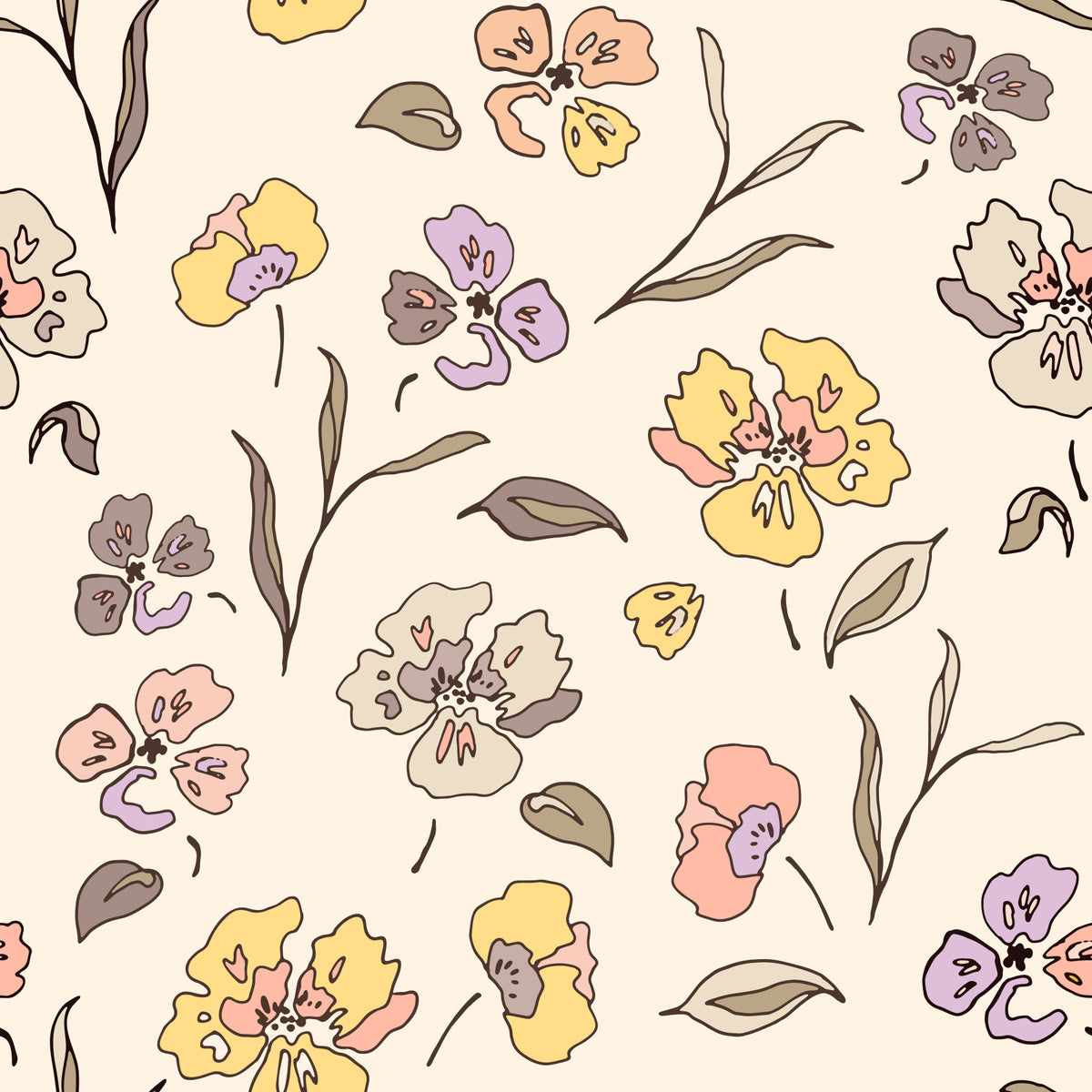Garden Violets Wallpaper⁠