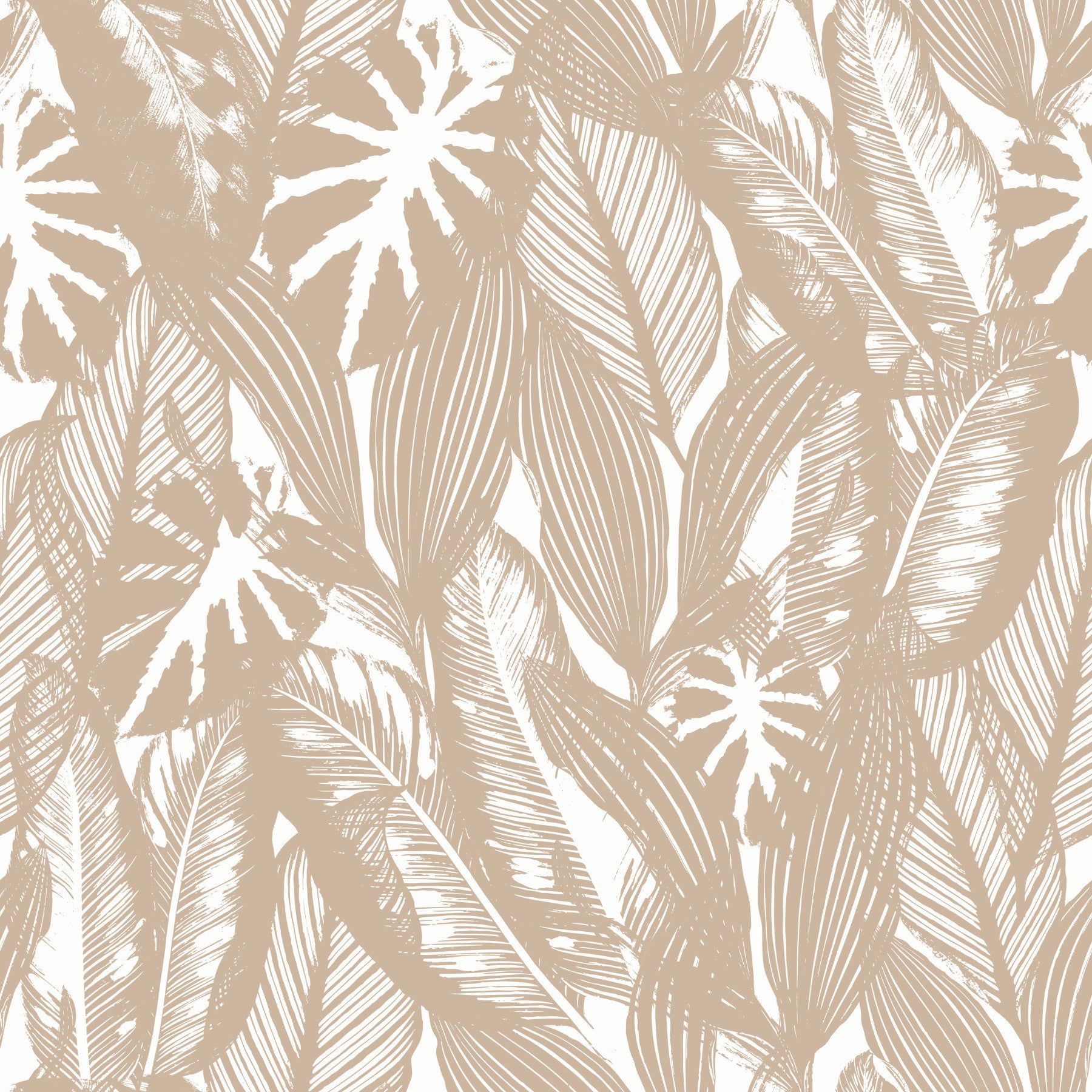 Creamy Tropical Leaves Wallpaper⁠