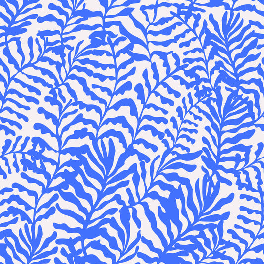 Blue Matisse Leaves Wallpaper⁠