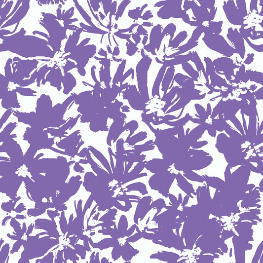 Abstract Painted Purple Flowers Wallpaper⁠