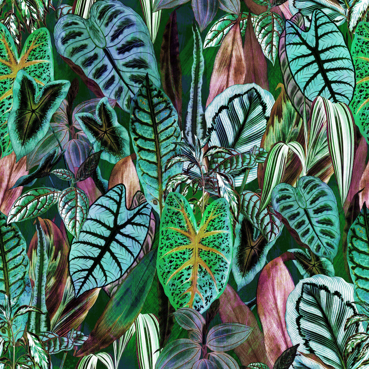 Green Foliage Wallpaper⁠ in your room — zoomed