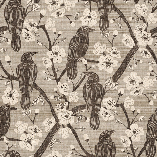 Bloom & Crows Taupe & Ivory Wallpaper⁠