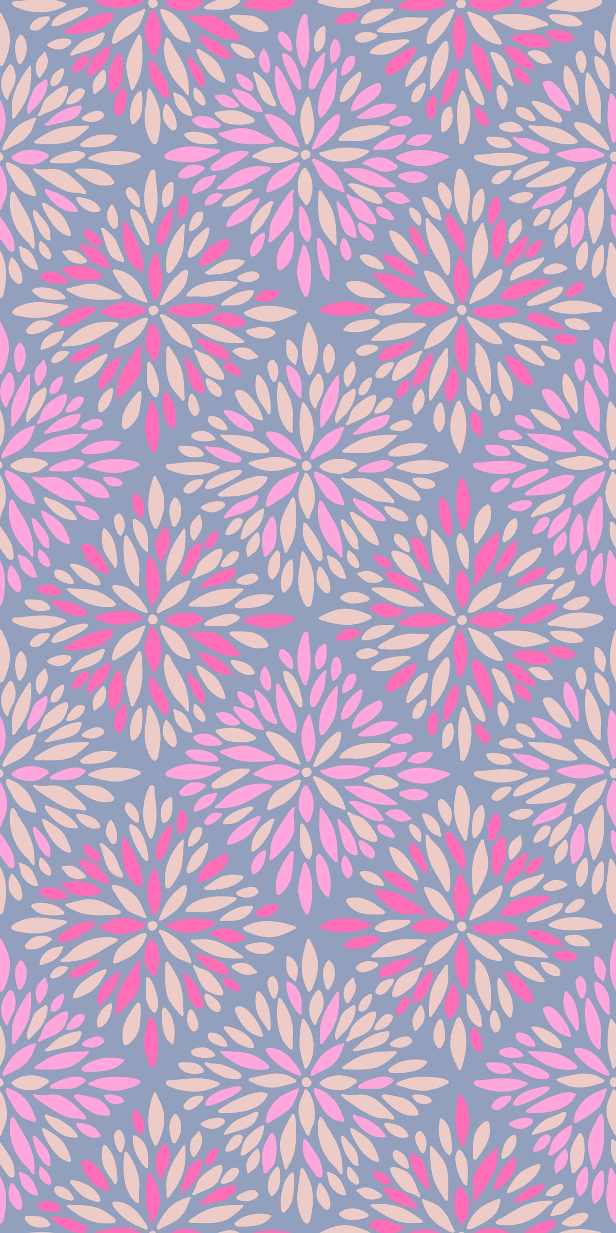 Dahlia Diamonds Boho Floral Tile Pink Lavender Purple Wallpaper⁠