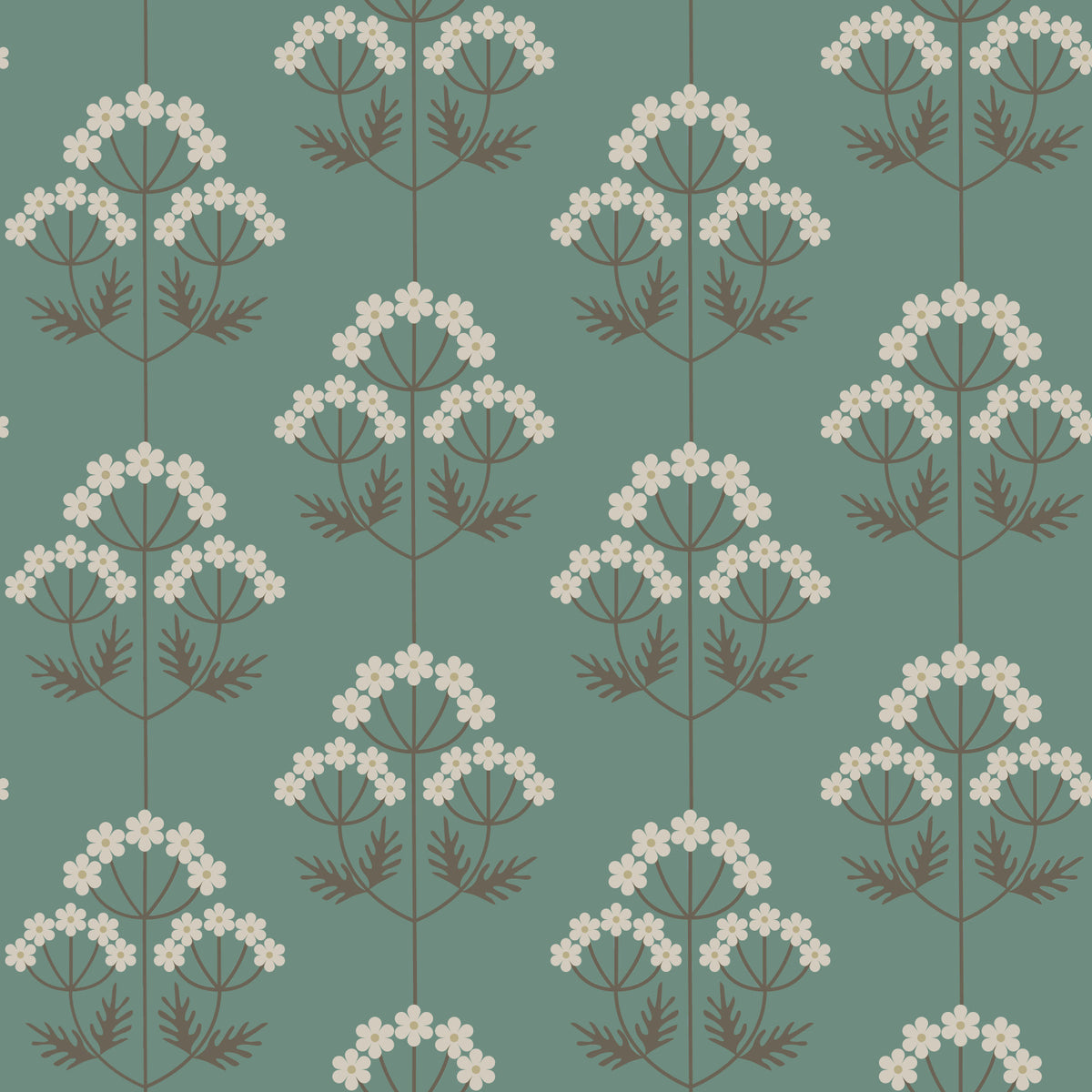 Retro Botanical Delight Wallpaper⁠ in your room — zoomed