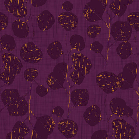 Boho Jewel Tone Botanical Plum Leave Purple Wallpaper⁠