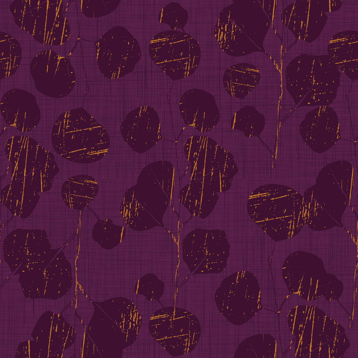 Boho Jewel Tone Botanical Plum Leave Purple Wallpaper⁠