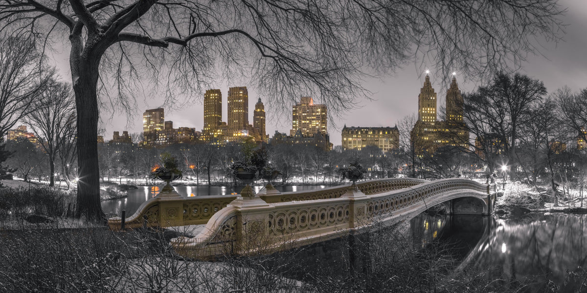 NYC Winter Lights Wall Mural in your room — zoomed