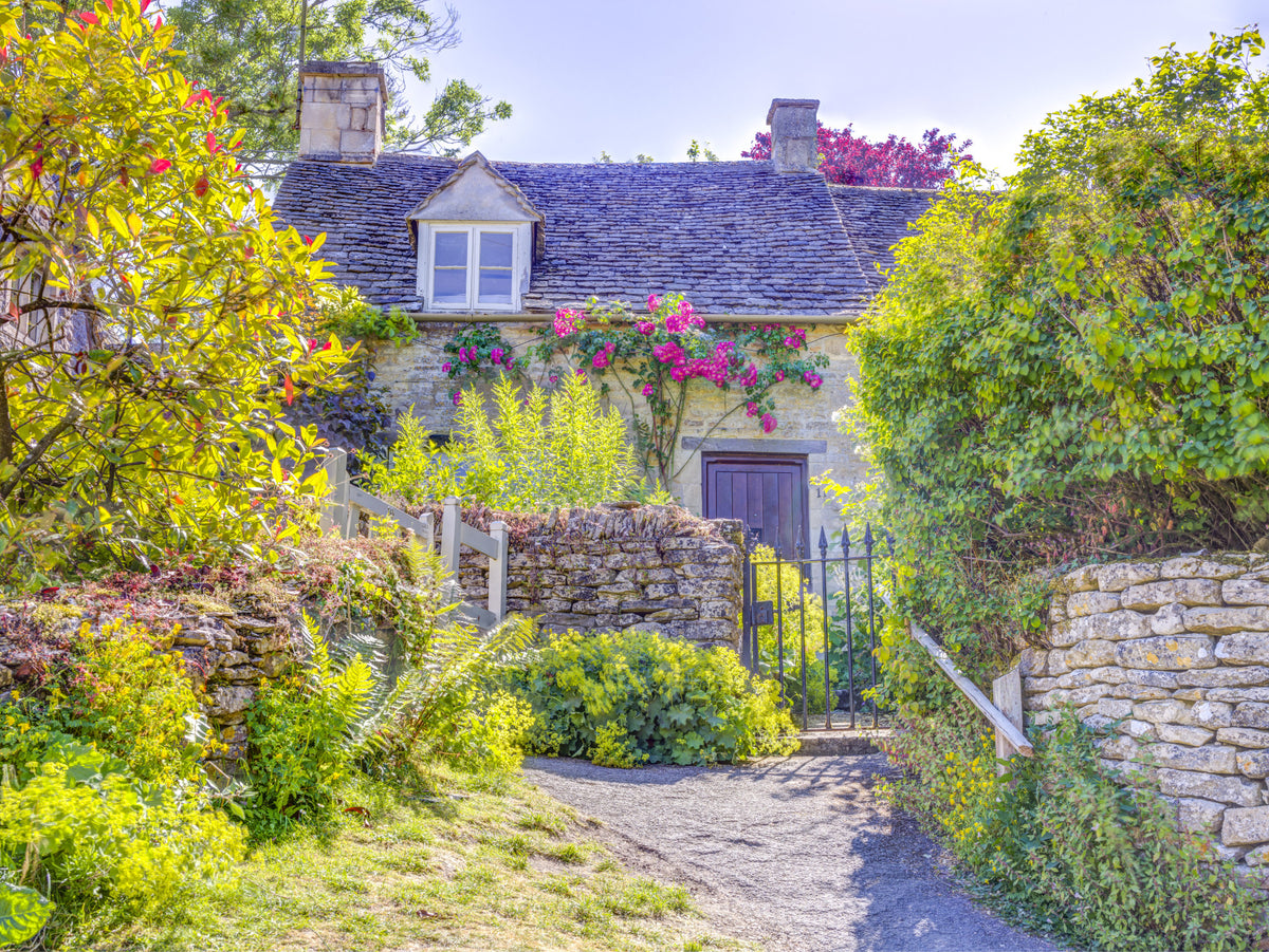 Quaint Country Cottage Wall Mural in your room — zoomed
