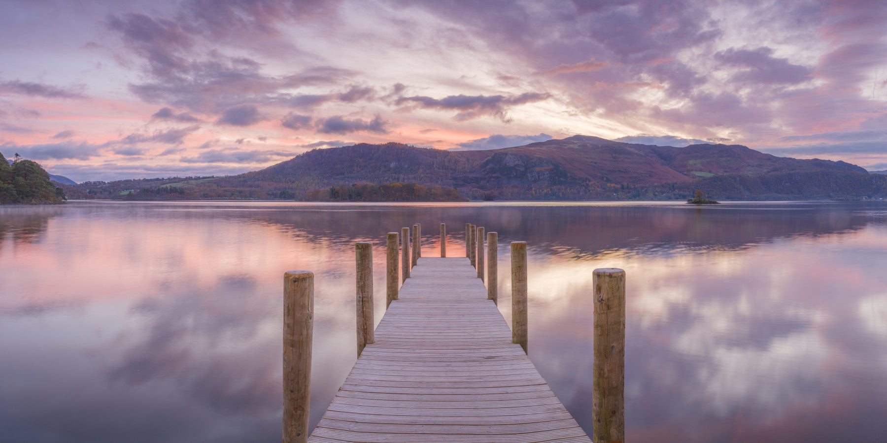 Mauve Dusk Dock Wall Mural in your room — zoomed