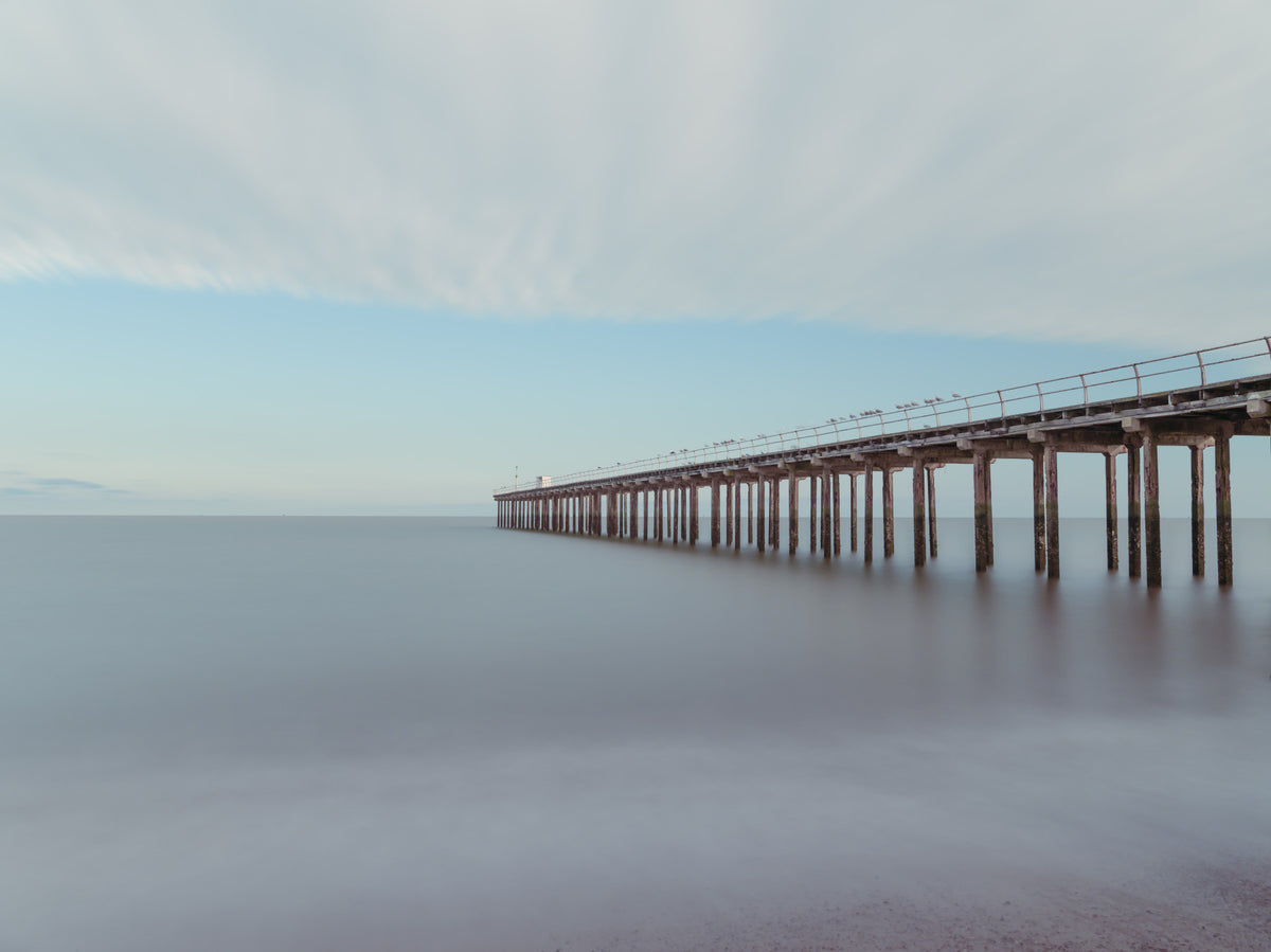 Serene Wharf Wall Mural in your room — zoomed