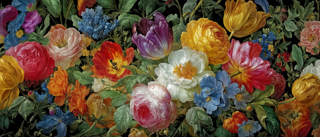 Radiant Blossom Parade Wall Mural