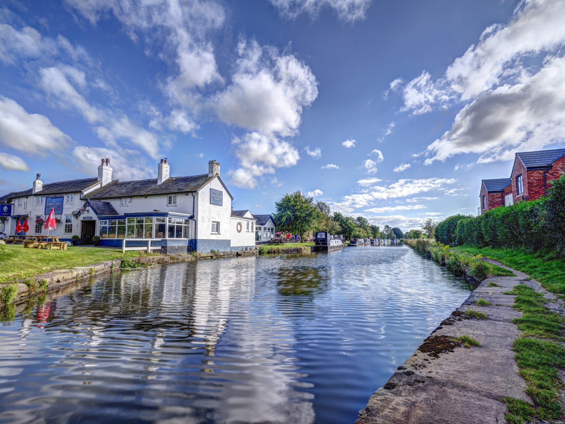 Canalside dining in Southport Wall Mural