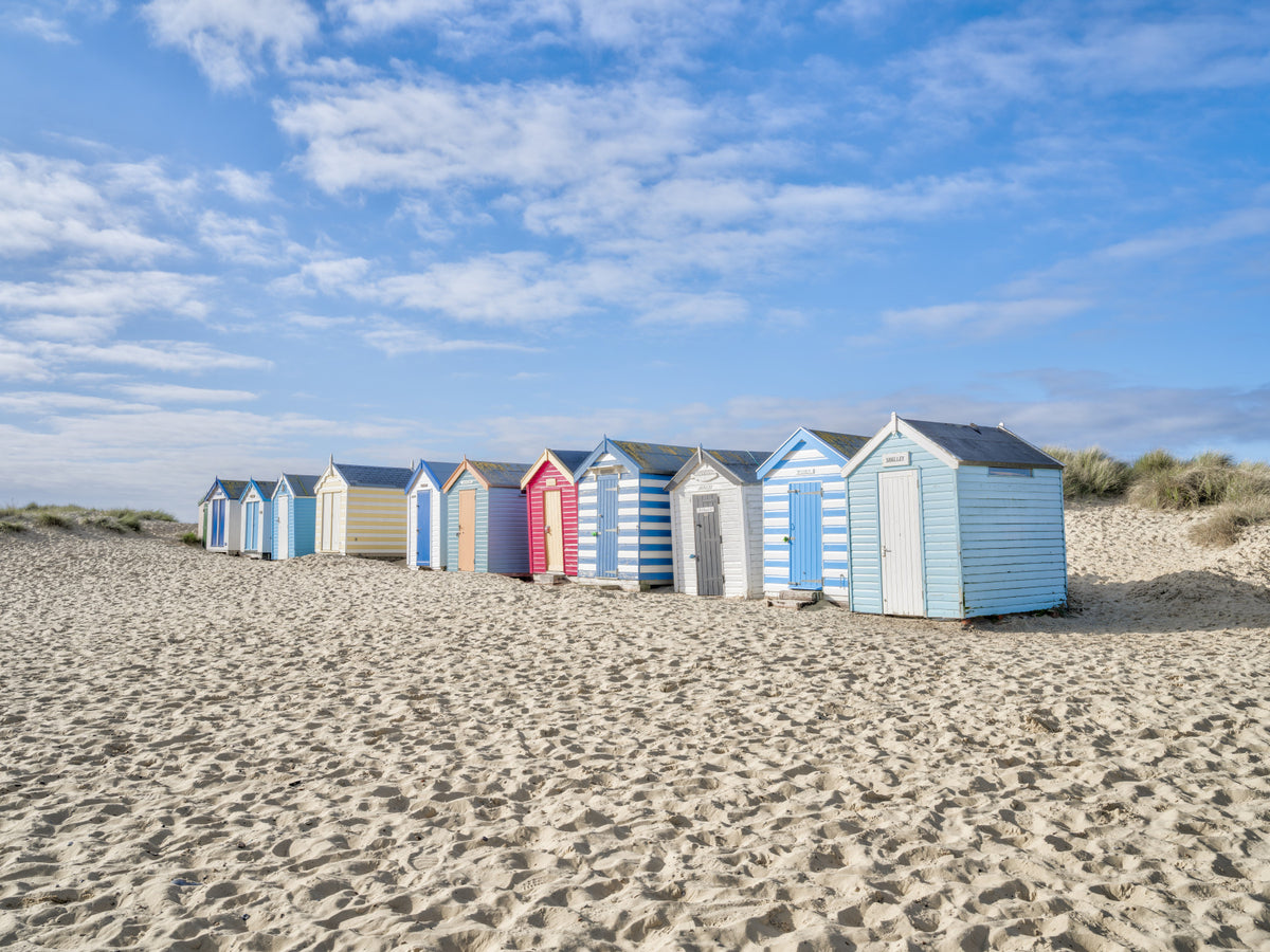 Vibrant Coastal Sheds Wall Mural