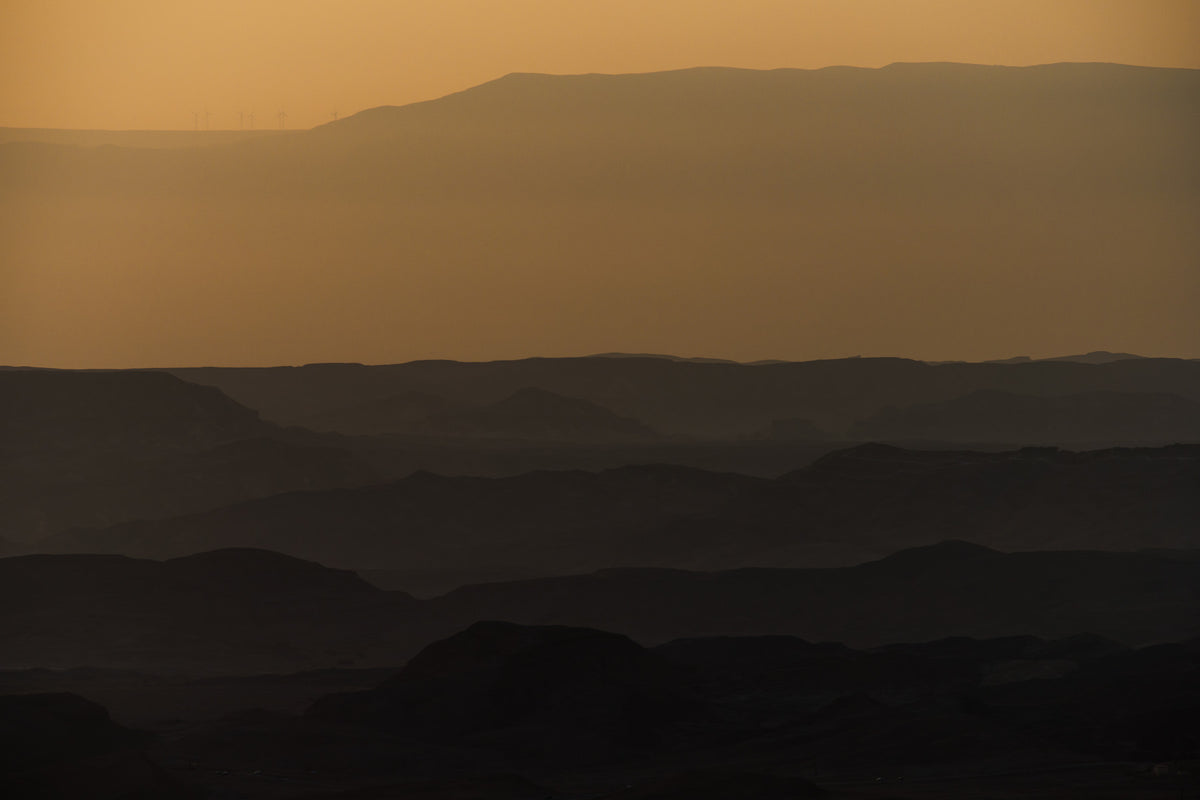 Sunrise over Ramon crater #2 Wall Mural in your room — zoomed