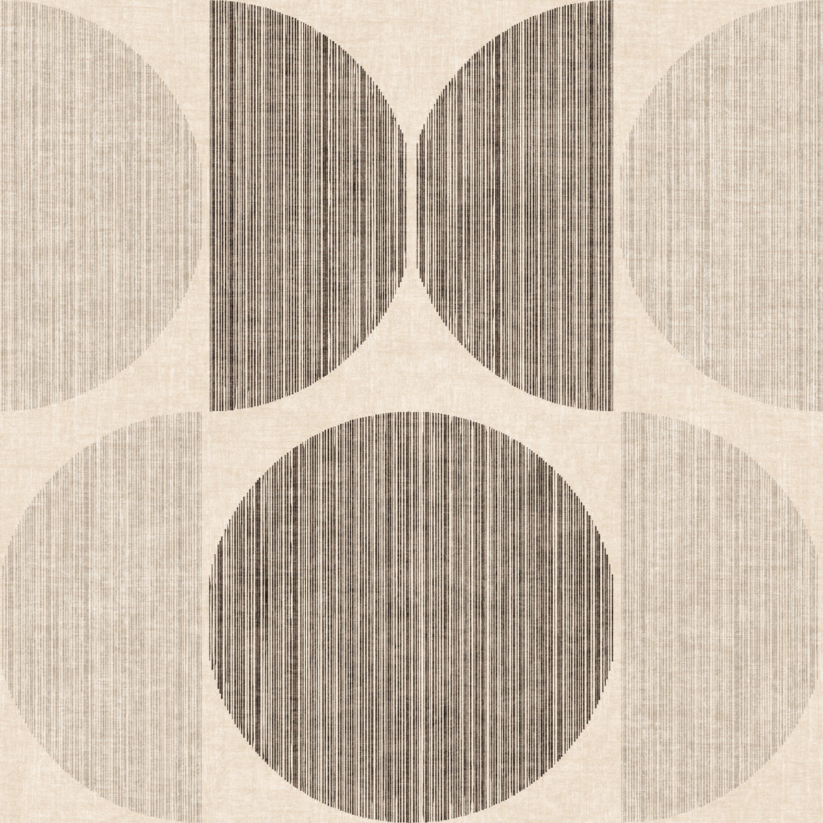 Bauhaus Beige Geometric Circle Midcentury & Modern Wallpaper⁠