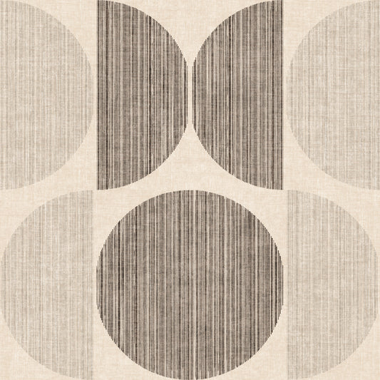 Bauhaus Beige Geometric Circle Midcentury & Modern Wallpaper⁠
