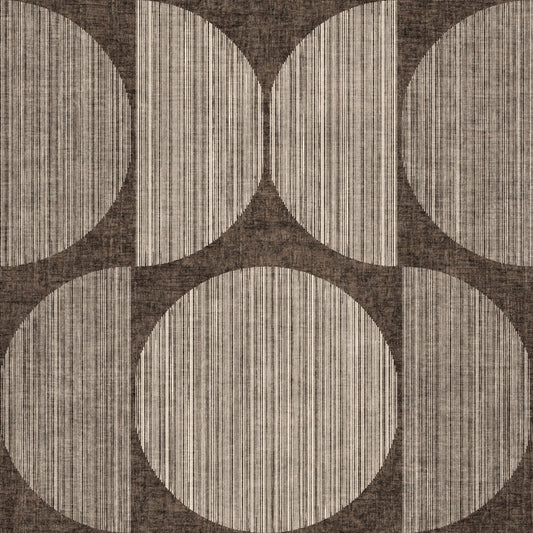 Bauhaus Brown Geometric Circle Retro & Rustic  Wallpaper⁠