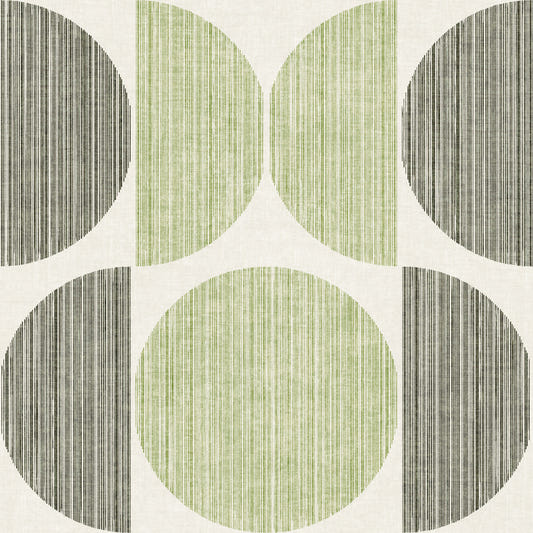 Bauhaus Sage Green Geometric Circle Japandi & Modern  Wallpaper⁠