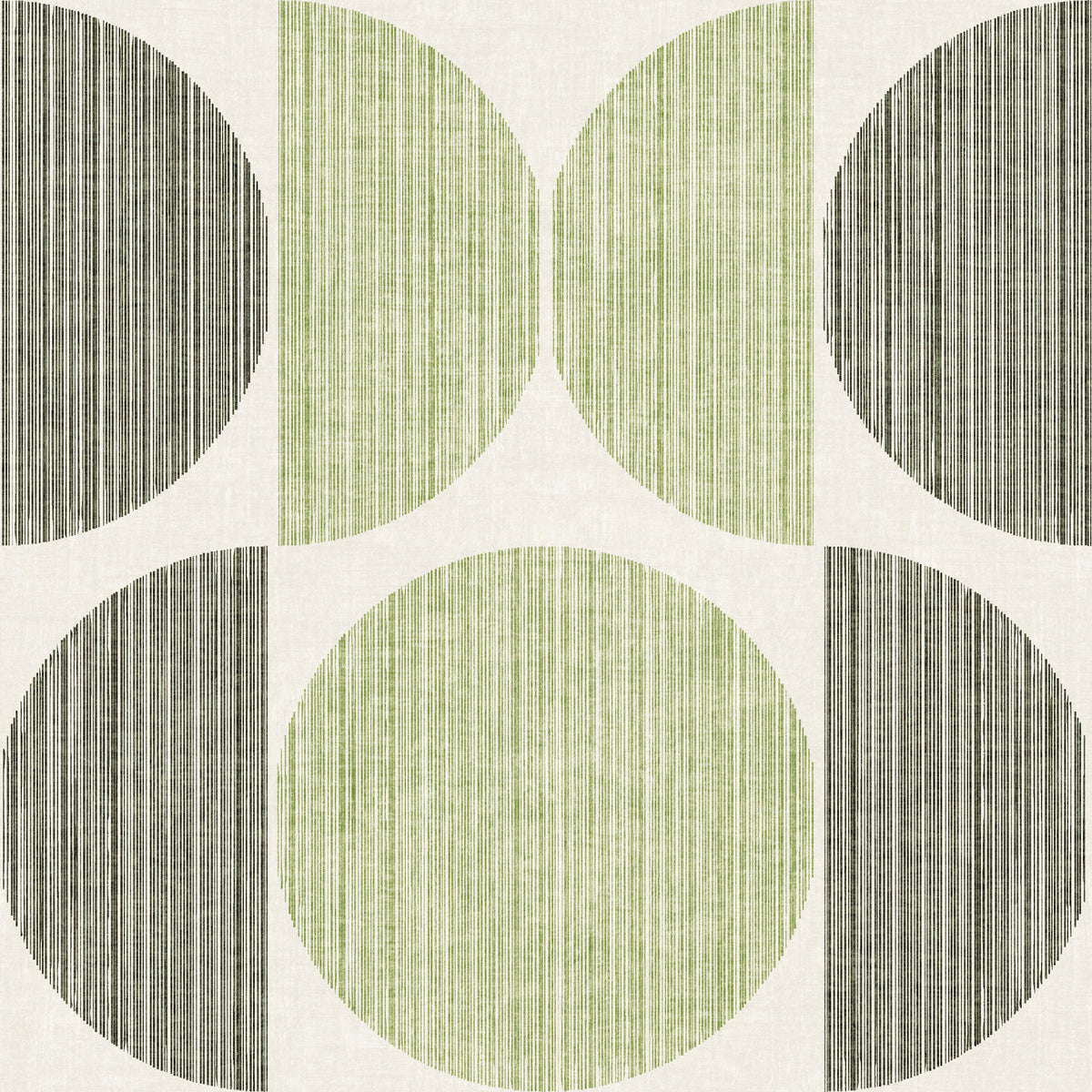 Bauhaus Sage Green Geometric Circle Japandi & Modern  Wallpaper⁠