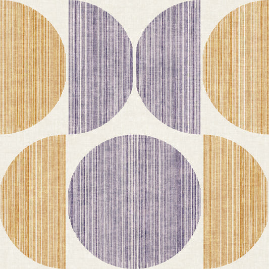 Bauhaus Yellow & Purple Geometric Circle Minimal & Modern Wallpaper⁠