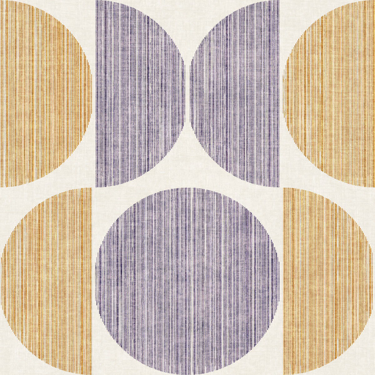 Bauhaus Yellow & Purple Geometric Circle Minimal & Modern Wallpaper⁠ in your room — zoomed