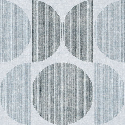 Bauhaus Light Blue Geometric Circle Scandinavian Wallpaper⁠