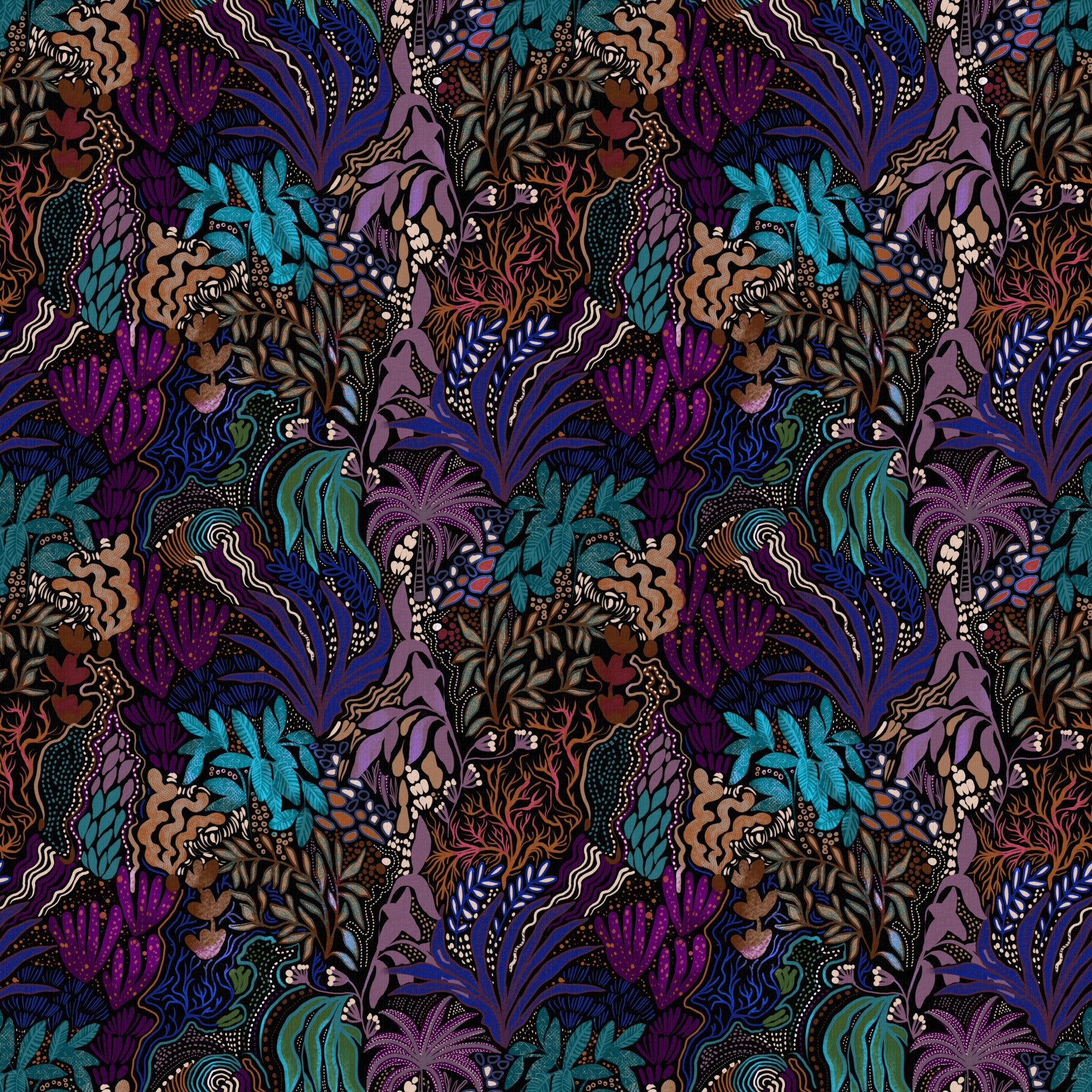 Midnight Jungle Maze Wallpaper⁠