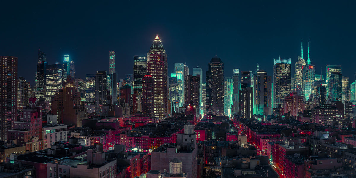 Neon City Nights Wall Mural