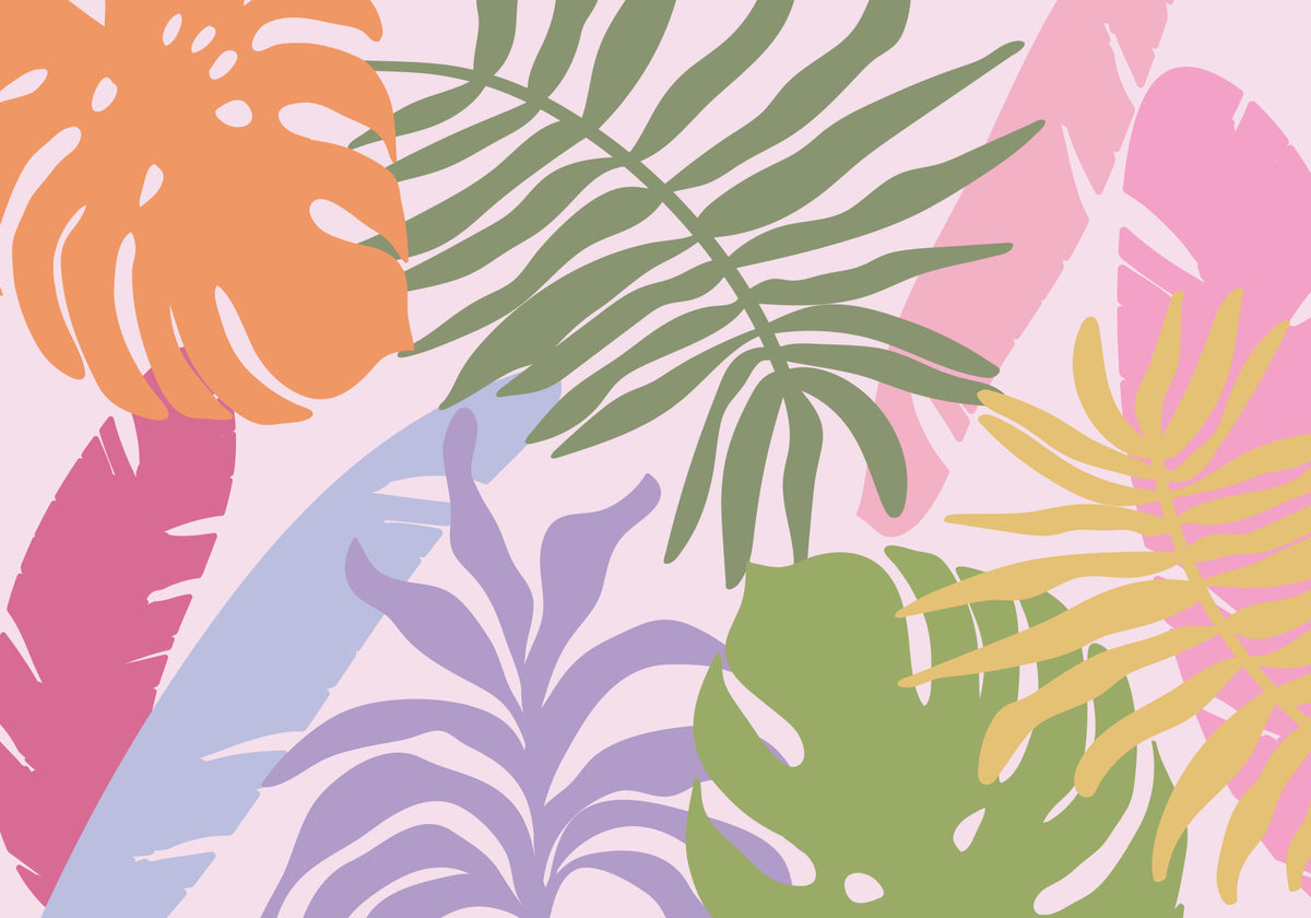 Tropical Hues Wall Mural in your room — zoomed