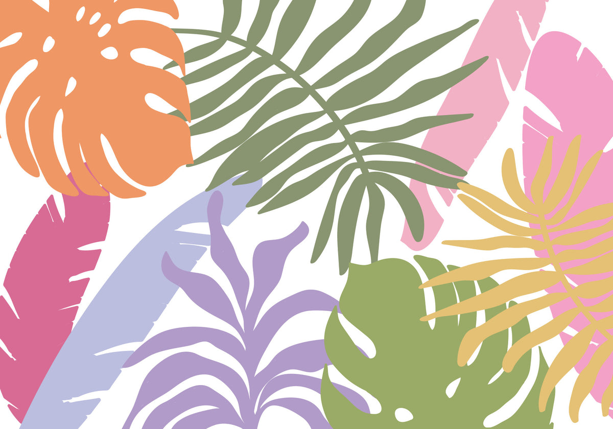 Tropical Bloom Wall Mural in your room — zoomed