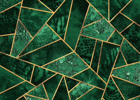 Gilded Geo Green Wall Mural - 2715971